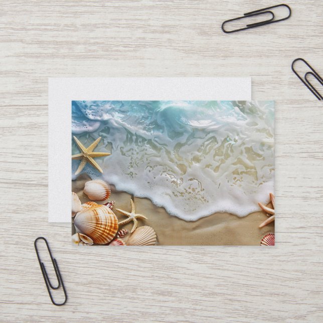 Carte De Visite Sable et mer (Devant/Arrière en situation)