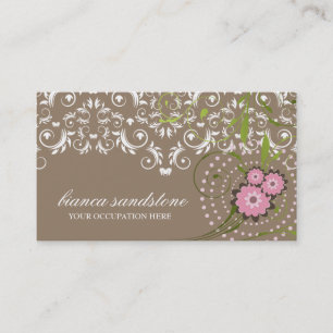 Carte De Visite Sable floral rose du Flourish 311