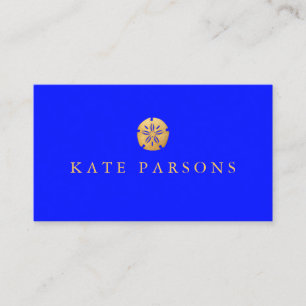 Carte De Visite Sable Tropical Or Dollar Cobalt Bleu
