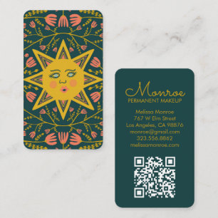 Carte De Visite Sable & Vins à fleurs Elegant Boho QR Code