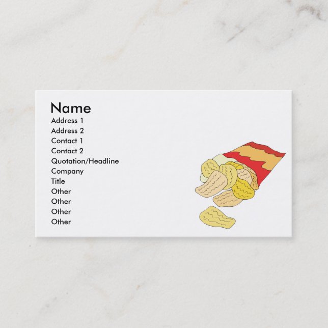Carte De Visite sac de chips (Devant)