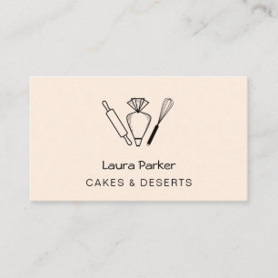 Carte De Visite Sac de tuyauterie Whisk Baking Cupcake Pâtisserie