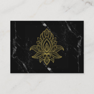 Carte De Visite ~ Sacred Gold Hamsa Abstrait Marbre noir blanc