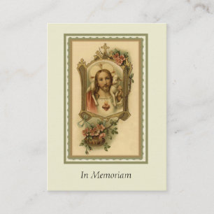 Carte De Visite Sacred Heart In Memoriam - Catholique Prière funér
