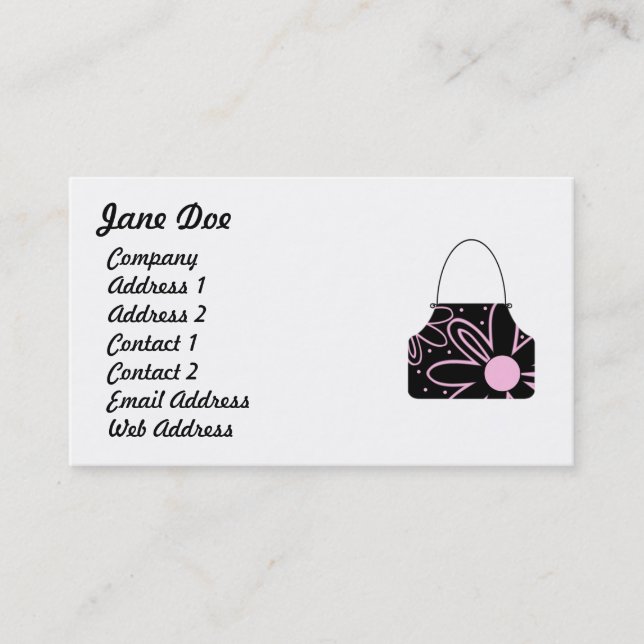 Carte De Visite Sacs à main floraux féminin noir et rose (Devant)