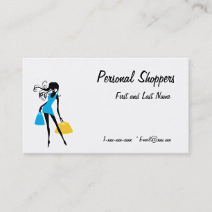 Carte De Visite Sacs bleus et jaunes de client personnel