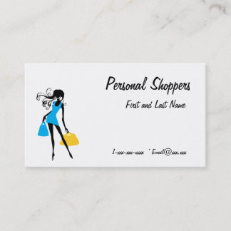 Carte De Visite Sacs bleus et jaunes de client personnel