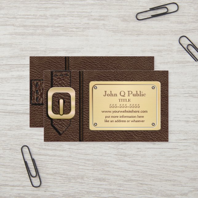 Carte De Visite Saddlebag Brown (Devant/Arrière en situation)