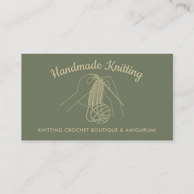 Carte De Visite Sage fait main Hobby Knished Crochet Amigurumi (Devant)