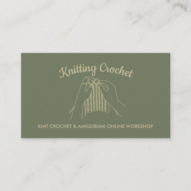 Carte De Visite Sage Gold Hobby artisanal Amigurumi Crochet Knit (Devant)