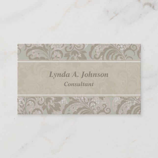 Carte De Visite Sage Green Floral Patch Professionnel (Devant)
