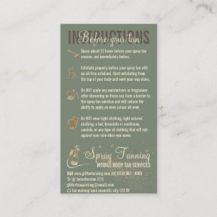 Carte De Visite Sage Instructions Spray Tan avant le guide AfterCa