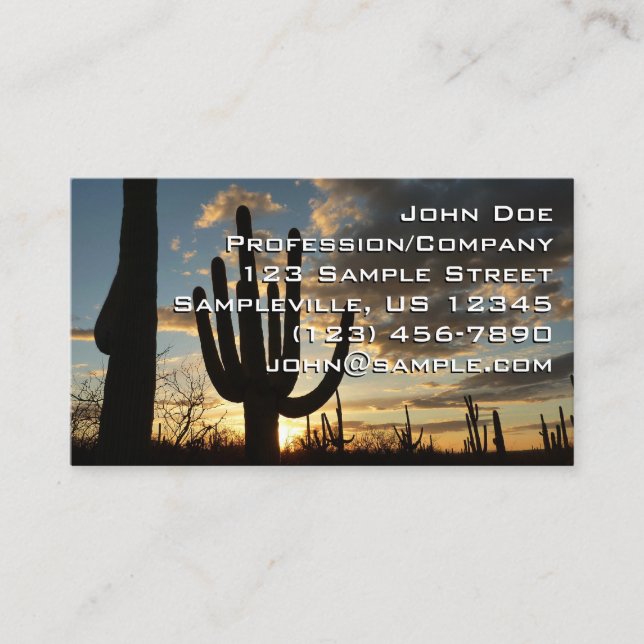 Carte De Visite Saguaro Sunset II Arizona (Devant)