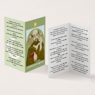 Carte De Visite Saint François Cantique du Soleil