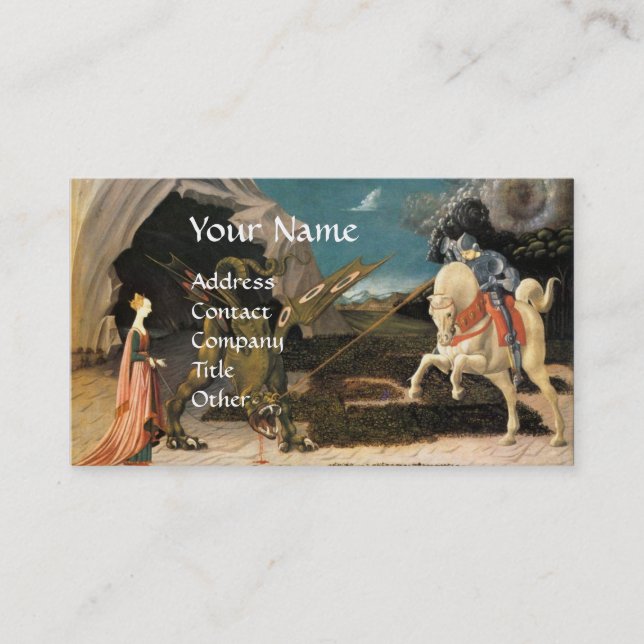 CARTE DE VISITE SAINT GEORGE, DRAGON ET PRINCESS (Devant)