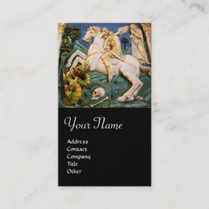 Carte De Visite Saint George, Dragon, Princesse Monogram Black Pea
