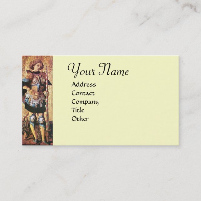Carte De Visite SAINT GEORGE ET DRAGON Crème Monogramme (Devant)