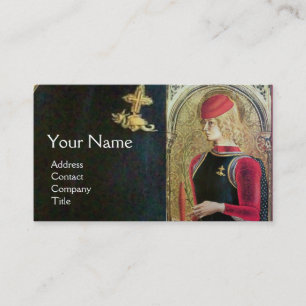 Carte De Visite SAINT GEORGE ET DRAGON, Rouge, Noir, Jaune or