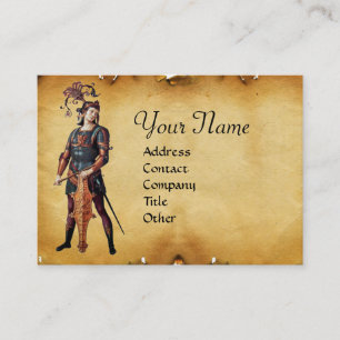 Carte De Visite SAINT GEORGE Vieux Parchemin Brown Monogramme