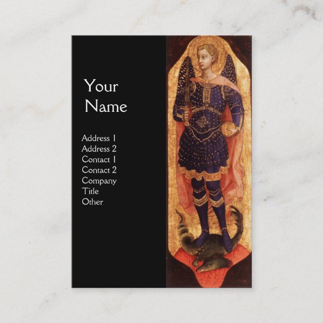 CARTE DE VISITE SAINT MICHAEL L'ARCHANGEL AVEC LE MONOGRAMME DRAGO (Devant)