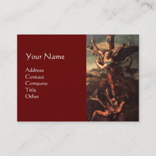 Carte De Visite SAINT MICHAEL VANGUISHING SATAN, brun