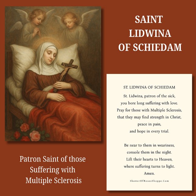 Carte De Visite Sainte Lidwina de Schiedam Prière Sclérose en plaq (Créateur téléchargé)