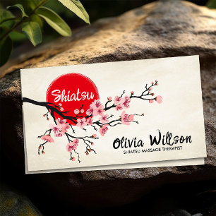 Carte De Visite Sakura Arbre et Soleil en fleurs