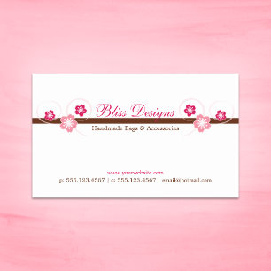 Carte de visite Sakura rose et Brown