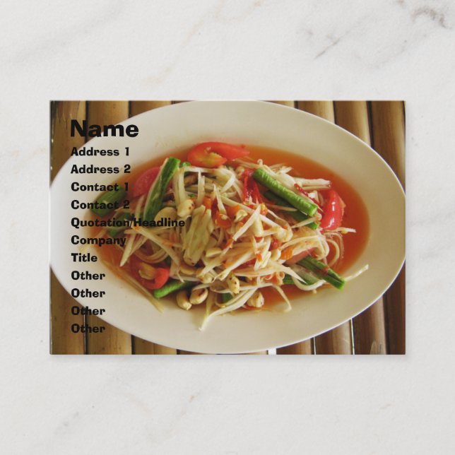 Carte De Visite Salade de Papaya épicé [Som Tam] ... Cuisine thaïl (Devant)