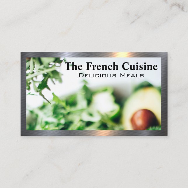 Carte De Visite Salade de restaurant de restauration | Avacado (Devant)