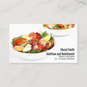 Carte De Visite Salade saine diététique dans les bols minimaliste