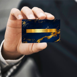 Carte de visite sale du marbre VIP d'or de bleu