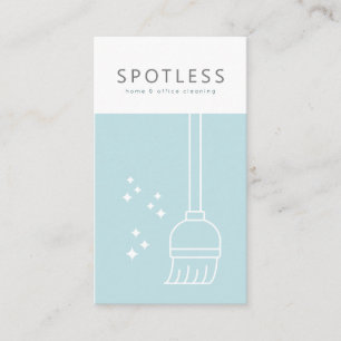 Carte De Visite Salle de bain moderne Nettoyage Bleu clair Service