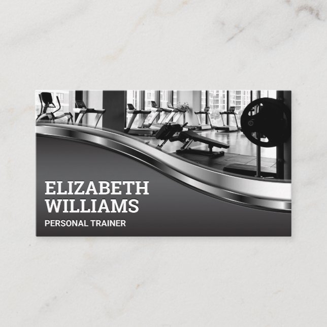 Carte De Visite Salle De Fitness | Poids tapis roulants (Devant)