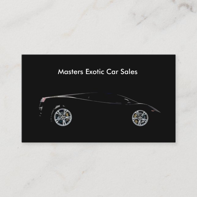 Carte De Visite Salle d'exposition exotique de ventes de voiture (Devant)