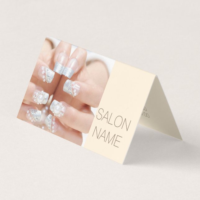 Carte De Visite salon à ongles de beauté de mode girly (Devant)