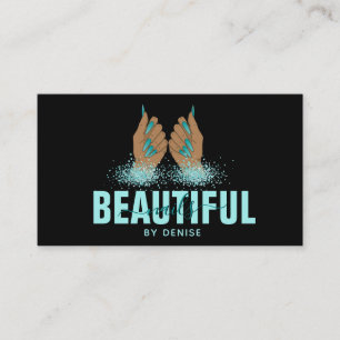 Carte De Visite salon à ongles femme main holographe nails technic