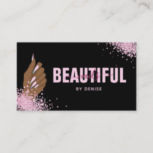 Carte De Visite salon à ongles femme main holographe nails technic