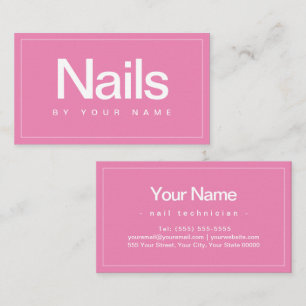 Carte De Visite Salon à ongles Technicien à ongles Plain minima af