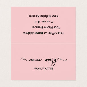 Carte De Visite Salon Artiste De Maquillage Rose Vive Moderne