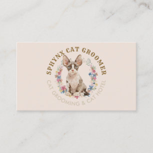 Carte De Visite Salon Beige Grossissant Animaux Spas Sphynx Chat