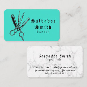 Carte De Visite Salon d'art des ciseaux Barber Coiffeur