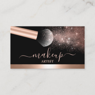 Carte De Visite Salon d'artiste de maquillage de glam Rose Gold