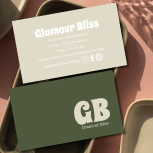 Carte De Visite Salon d'artistes de maquillage vert vibre