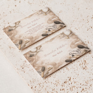 Carte De Visite Salon de beauté à l'aquarelle pour l'image de marq