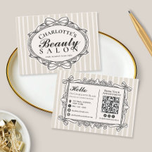 Salon de beauté cadre à arc vintage crème et noir 