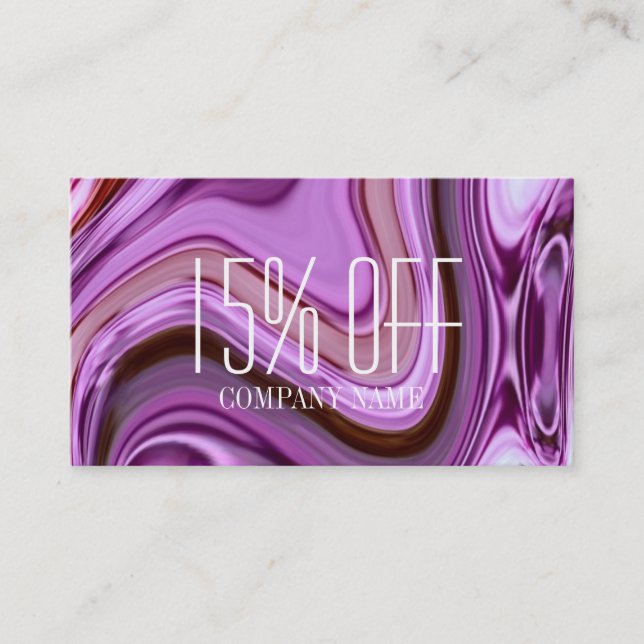 Carte De Visite salon de beauté chic abstrait Metallic Purple Swir (Devant)