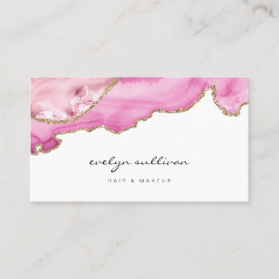 Carte De Visite salon de beauté de l'agneau rose aquarelle