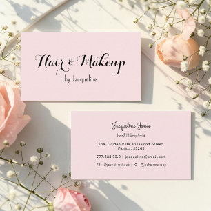Carte De Visite Salon de beauté de maquillage aux cheveux roses si