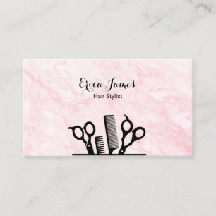 Carte De Visite Salon de beauté en marbre rose